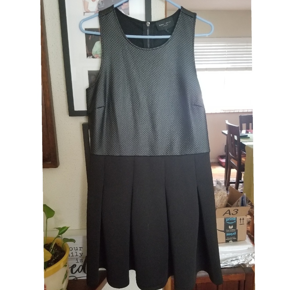 NWOT Faux Leather Fit and Flare Dress